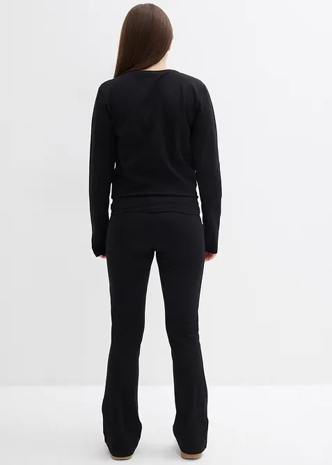 Triko s dlouhým rukávem a žerzejové kalhoty (2dílná souprava), bonprix