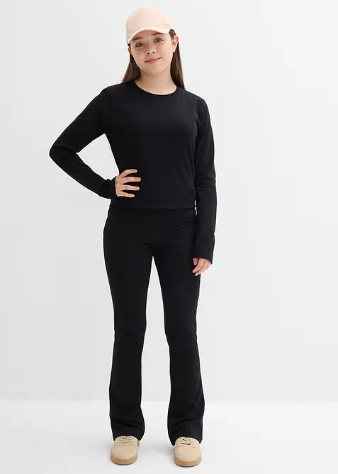 Triko s dlouhým rukávem a žerzejové kalhoty (2dílná souprava), bonprix