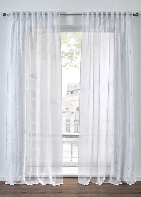 Záclona s jemným lesklým potiskem (1 ks v balení), bonprix