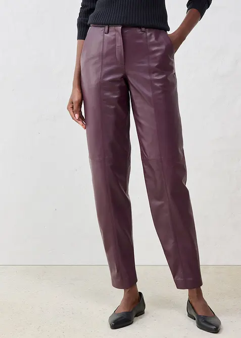 Kožené kalhoty z nappa jehnětiny, bonprix