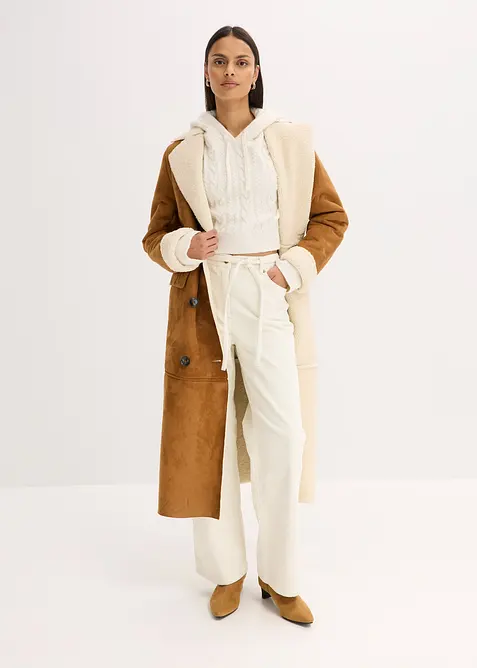 Svetr ze silnější pleteniny, s kapucí, bonprix