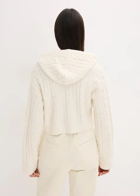 Svetr ze silnější pleteniny, s kapucí, bonprix