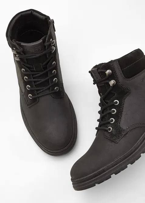 Šněrovací kožená kotníková obuv Camel Active, Camel Active