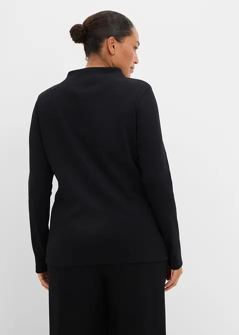 Žebrované tričko s dlouhým rukávem, bonprix