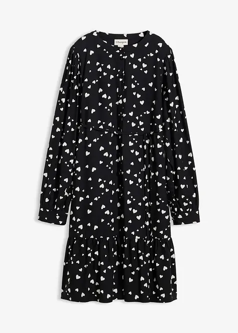 Těhotenské a kojicí šaty z čisté viskózy, s roztomilým potiskem srdíček, bonprix