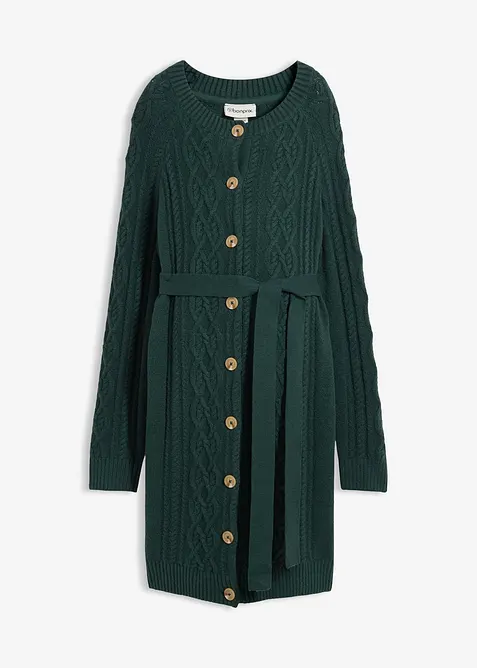 Velmi dlouhý těhotenský pletený kabátek a pletené šaty, z bavlněné směsi, bonprix