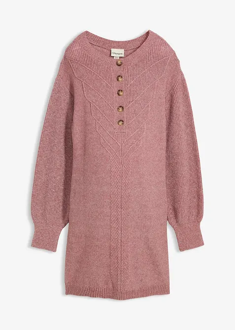Těhotenské  a kojicí pletené šaty s dlouhou knoflíkovou lištou, bonprix