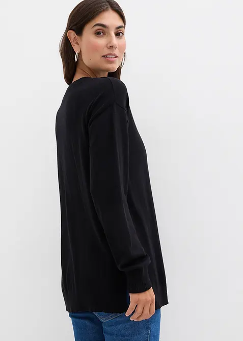 Měkký těhotenský svetr s rozparky pro kojení, z organické bavlny, bonprix