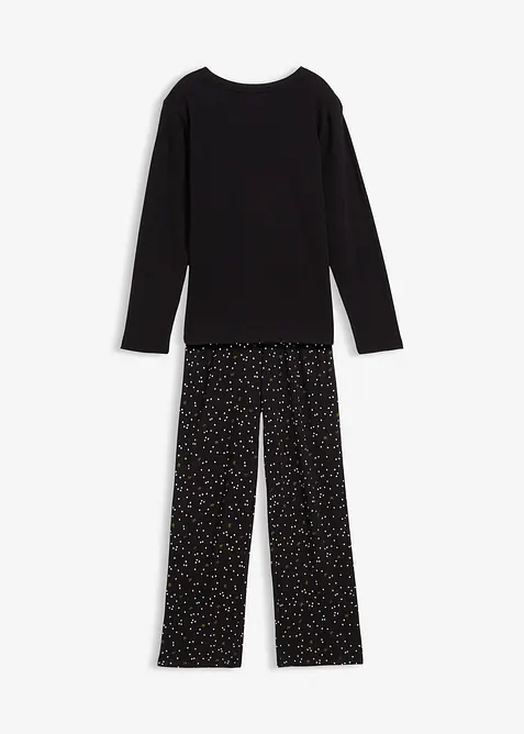 Pyžamo z měkké bavlny, s třpytivým potiskem, bonprix