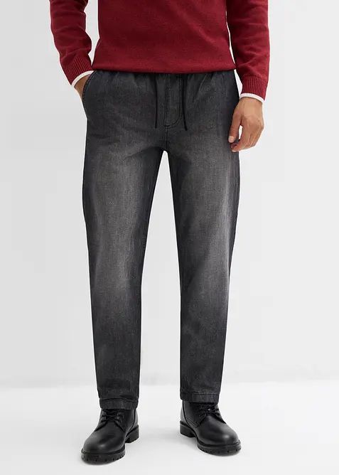 Termo džíny bez zapínání, s flanelovou podšívkou, Regular Fit, Straight, bonprix