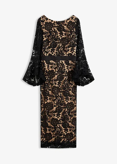 Krajkové šaty se saténovou vsakou, bonprix