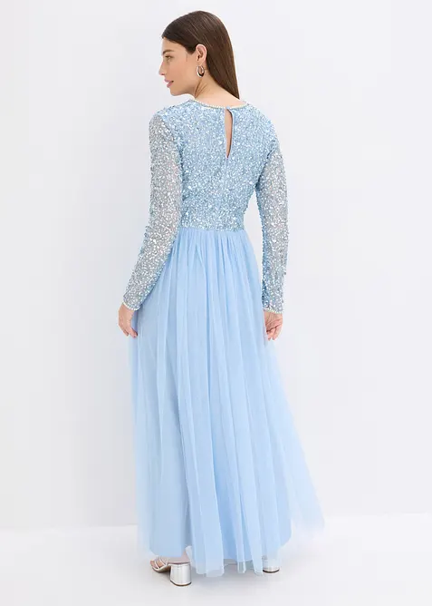 Maxi šaty s výšivkou s flitry, bonprix