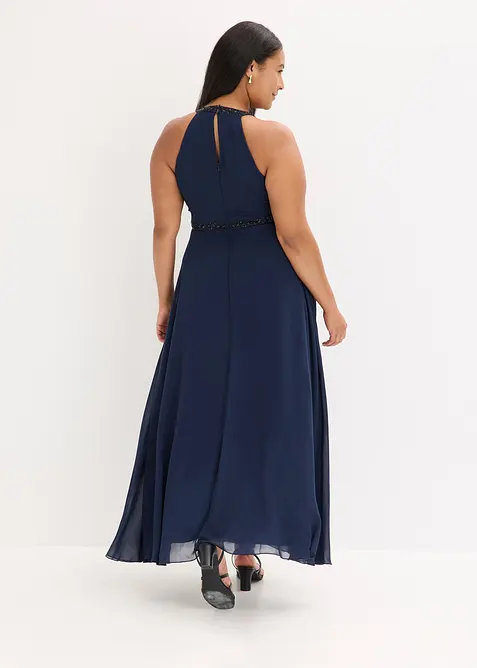 Maxi šaty s aplikací z perliček, bonprix