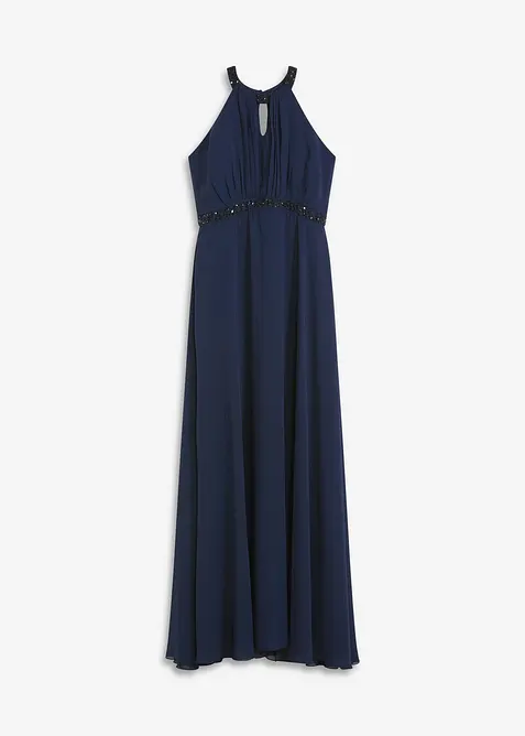 Maxi šaty s aplikací z perliček, bonprix