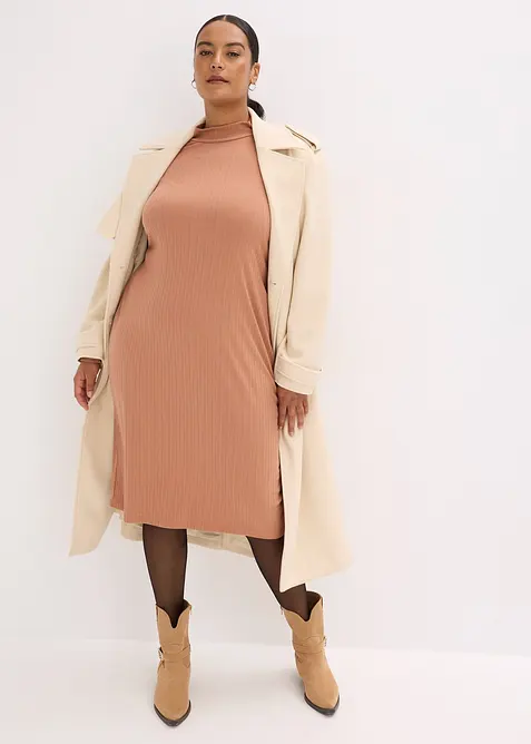 Žebrované žerzejové šaty z viskózové směsi, bonprix