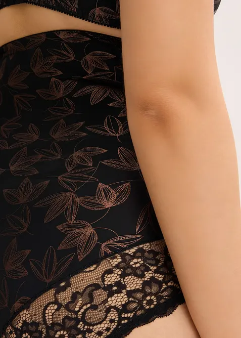 Stahovací kalhotky s vysokým pasem, silný tvarující efekt a třpytivý design, bonprix