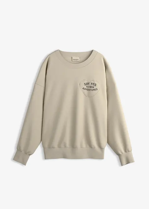 Oversize mikina z měkké bavlněné směsi, bonprix