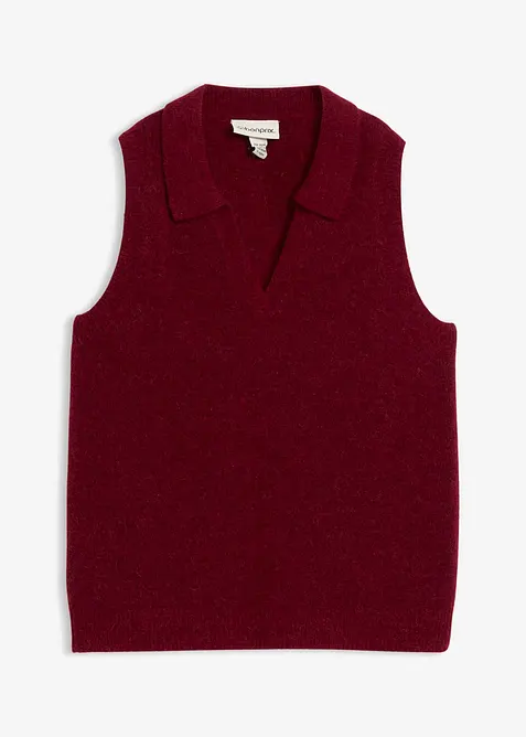 Svetr bez ruk&aacute;vů s vlnou alpaka, bonprix