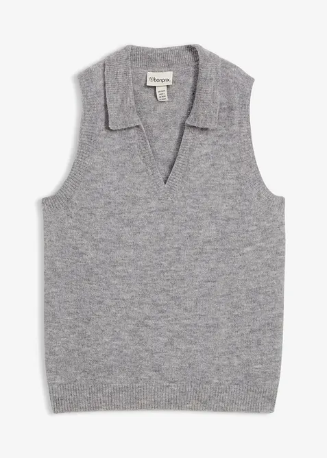 Svetr bez rukávů s vlnou alpaka, bonprix