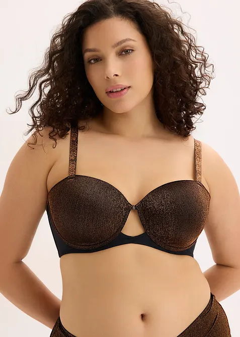 Balkonetová podprsenka z třpytivého materiálu, bonprix