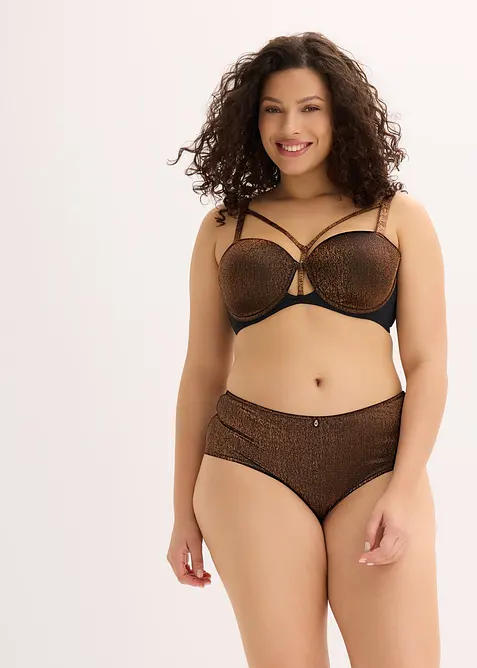 Balkonetová podprsenka z třpytivého materiálu, bonprix