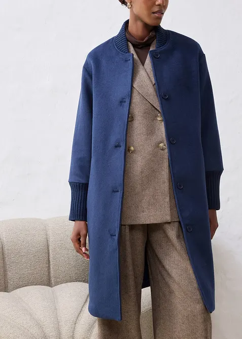 Vlněn&yacute; kab&aacute;t s pletenou aplikac&iacute;, bonprix