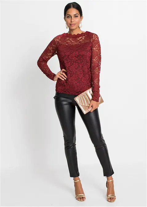 Krajkové tričko s dlouhým rukávem, bonprix