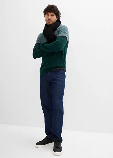 Svetr s kulatým výstřihem, snadná údržba, barevné bloky, bonprix