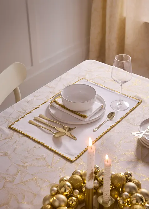 Prostírání z organické bavlny s lesklým lemem (2 ks v balení), bonprix