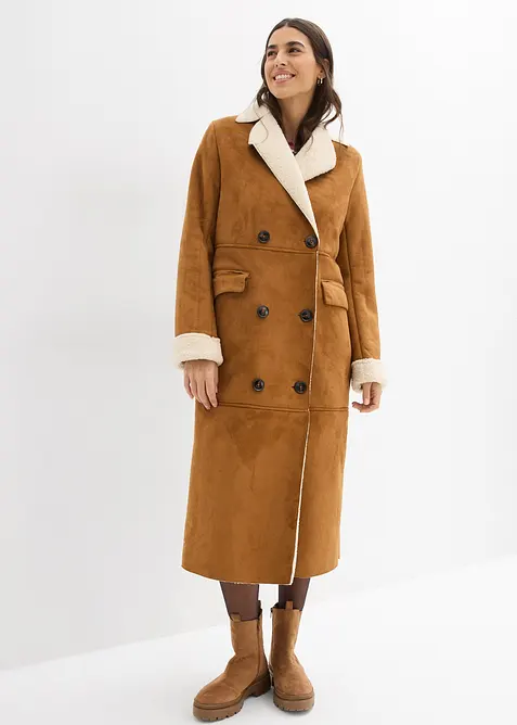 Kab&aacute;t z uměl&eacute; kůže, s hřejivou ply&scaron;ovou pod&scaron;&iacute;vkou, bonprix