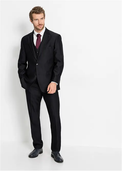 Oblek s vestou a kravatou (4dílná souprava), Regular Fit, bonprix