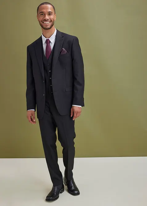 Oblek s vestou a kravatou (4dílná souprava), Regular Fit, bonprix