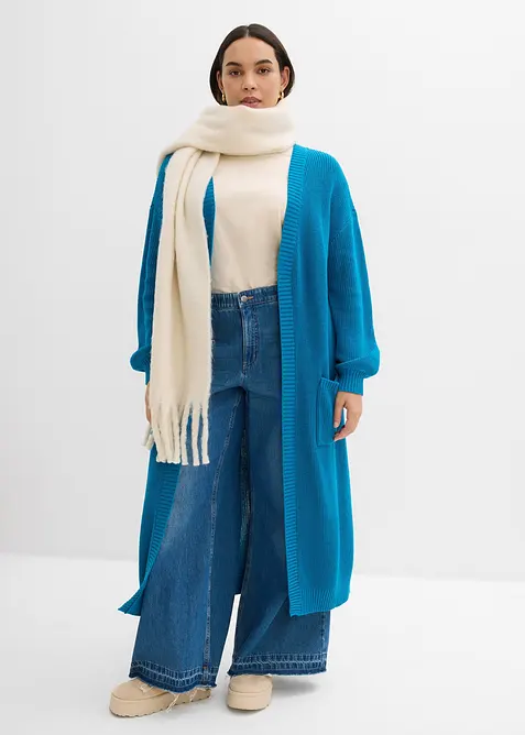 Dlouhý pletený kabátek se spadlými rameny, bonprix