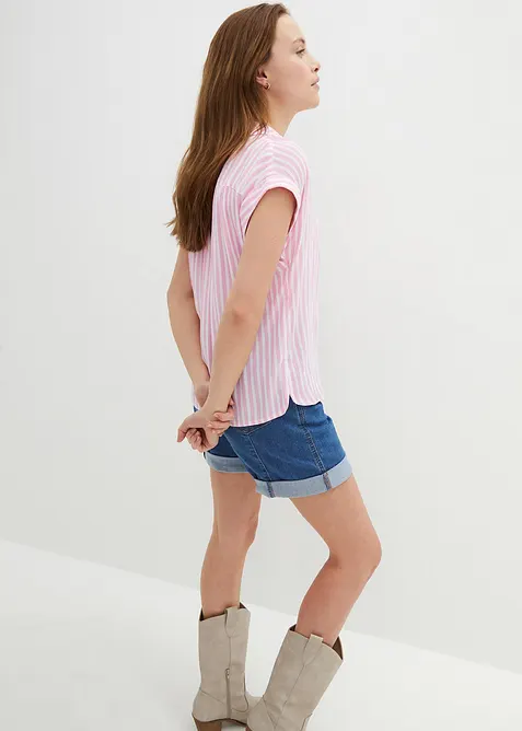 Halenka s kr&aacute;tk&yacute;m ruk&aacute;vem, ze spl&yacute;vav&eacute; visk&oacute;zy, bonprix