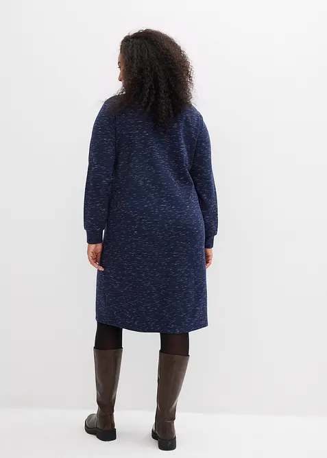 Mikinové šaty s límečkem na zip, bonprix