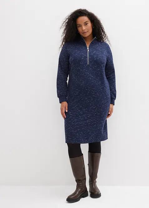 Mikinové šaty s límečkem na zip, bonprix