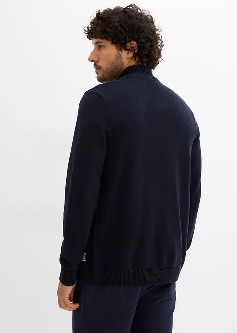 Rozepínací svetr se stojáčkem, s recyklovanou bavlnou, bonprix