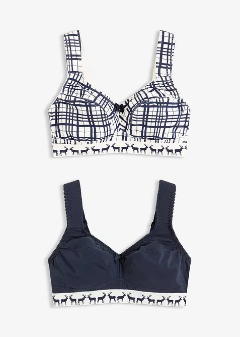 Podprsenka bez kostic, s bavlnou (2 ks v balení), bonprix