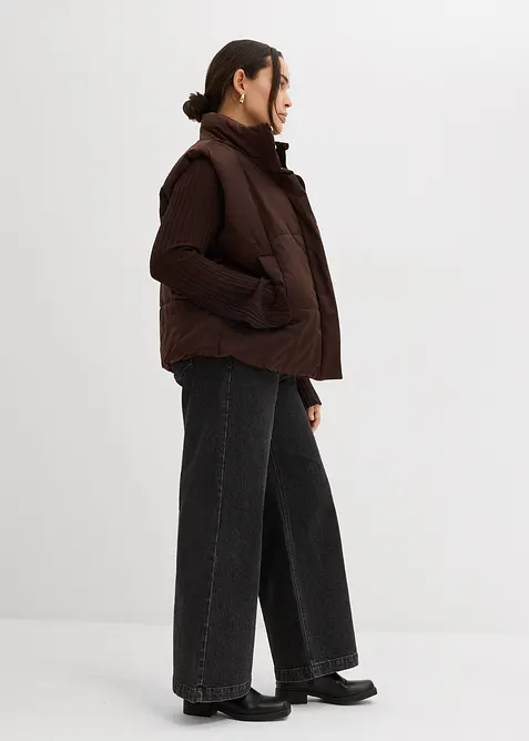 Džíny Wide Leg, Mid Waist, plná délka, bonprix