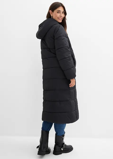 Hřejivý těhotenský kabát s nabíranými rukávy a vsadkou na nošení 2 v 1, bonprix