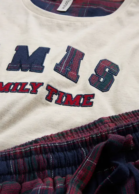 Pánské pyžamo s flanelovými kalhotami, z měkké bavlny, s dárkovou taškou, bonprix