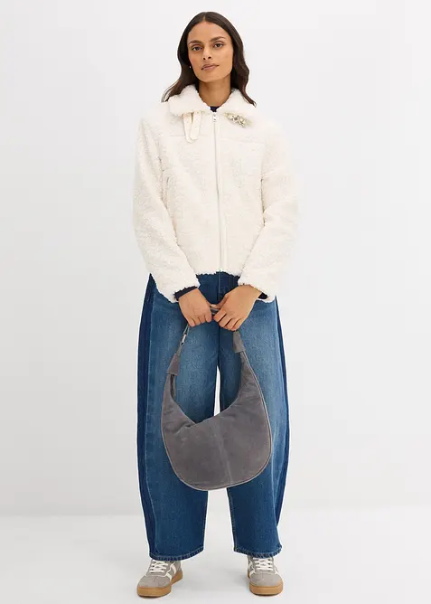 Bunda z umělé kožešiny z plyšového flísu, bonprix