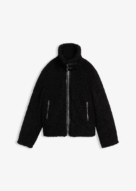 Bunda z umělé kožešiny z plyšového flísu, bonprix