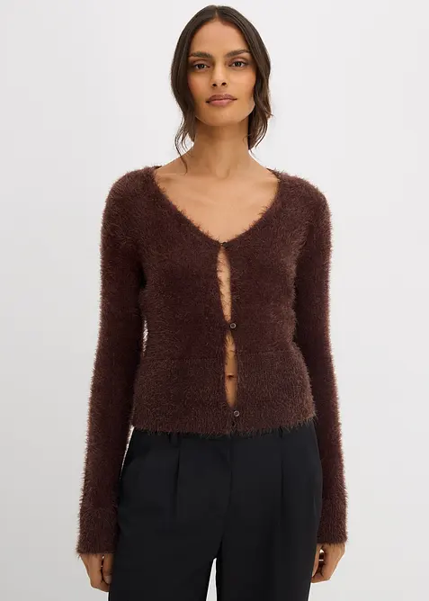 Kabátek z jemné pleteniny z péřové příze, bonprix