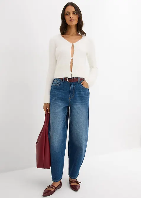 Kabátek z jemné pleteniny z péřové příze, bonprix