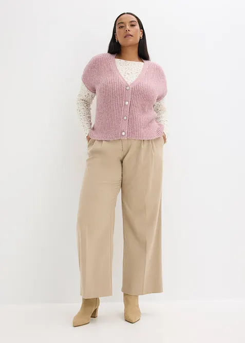 Pletená vesta s ozdobnými knoflíky a podílem vlny, bonprix