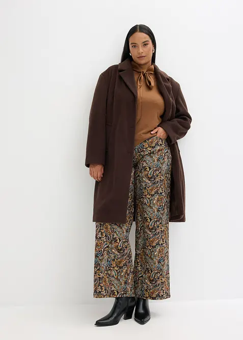 Triko s viskózou a saténovou vázačkou, bonprix