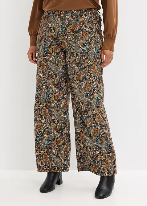 Strečové kalhoty Wide Leg, s bavlnou, bonprix