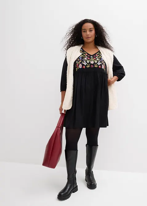 Tunikové šaty ze splývavé viskózy, bonprix