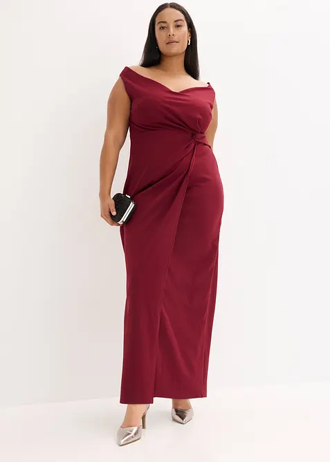 Carmen šaty ze strukturovaného krepu, bonprix